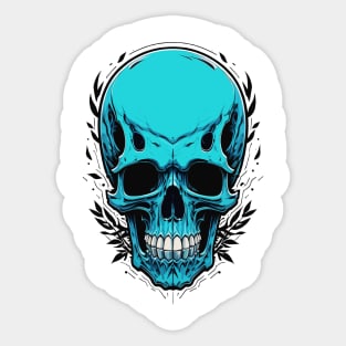 Blue Skull Head Sticker